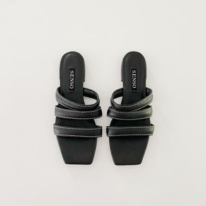 SENSO Hallee Leather Slide Sandals in Ebony Size EU 36